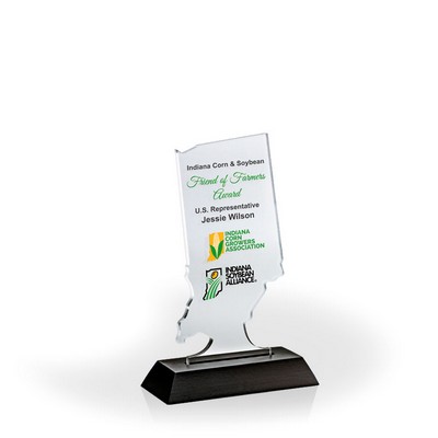 Indiana Award with Black Wood Base - UV Print