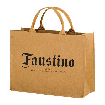 2-Bottle Horizontal Washable Kraft Tote