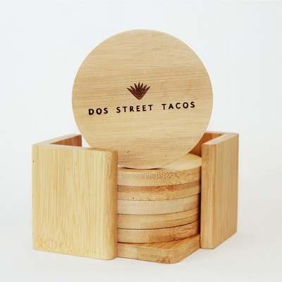 Circle Bamboo Coaster Set (6)
