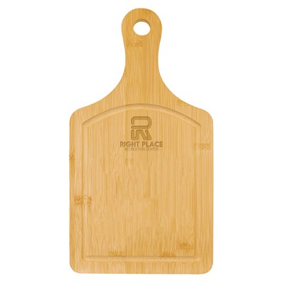 13½" x 7" Bamboo Cutting Board Paddle Shape with Juice Groove