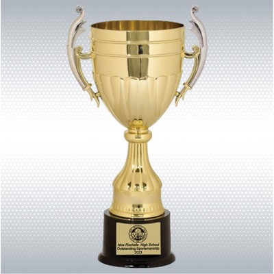 14 3/4" Gold/Silver Plastic Completed Cup Trophy