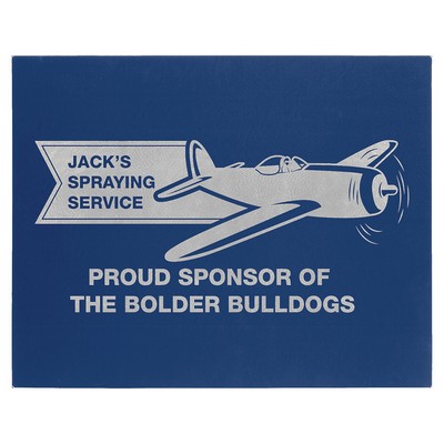 16" x 20" Blue/Silver Leatherette Wall Decor with Sawtooth Hanger