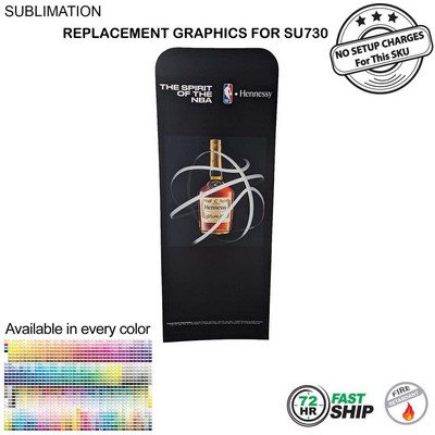 72 Hr Fast Ship - Replacement Full Color Graphics Double Sided for 2'W x 78"H EuroFit Straight Wall