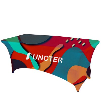 8' Custom Printed Spandex Table Cover Fitted Rectangular Table Stretchable Fabric