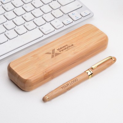 Customized Bamboo Metal Pen Signature Pen Student Graduation Birthday Gift Pen Set Enterprise Compan