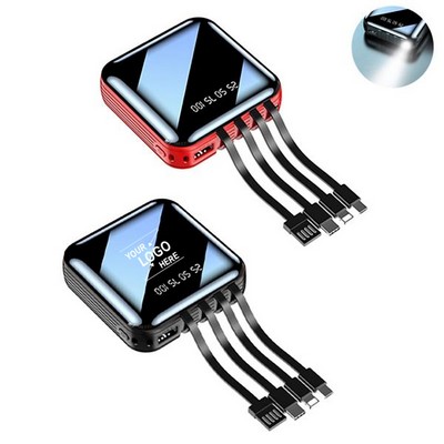 20,000 mAh Power Bank w/4 Built In Wires