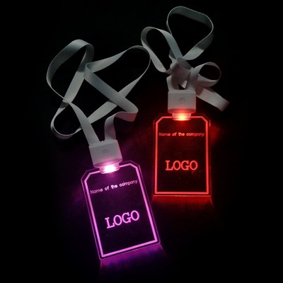 LED Light Lanyard ID Card Holder