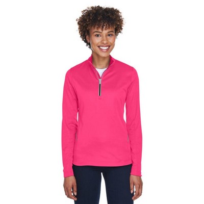 UltraClub Ladies Cool & Dry Sport Quarter-Zip Pullover