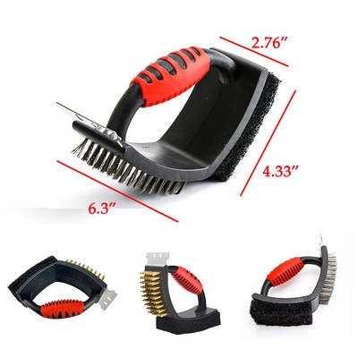 3 In 1 Multifunction BBQ Scraper Cleaning Brush