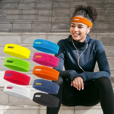Cotton Terry Sports Sweat Headband