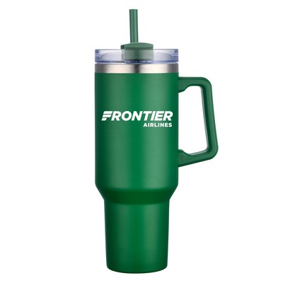 Aqueduct-V 40 Oz. Tumbler Mugs with Straw (Double Walled)