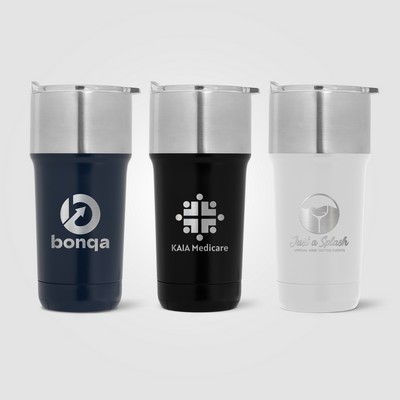 Optimus - 20 oz. Double Wall Recycled Stainless Tumbler with Ceramic Interior - Laser