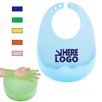 Adjustable Cute Silicone Lightweight Transparent Waterproof Baby Bib