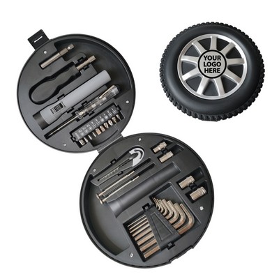 29-Piece Wheel-Shaped Automotive Tool Set
