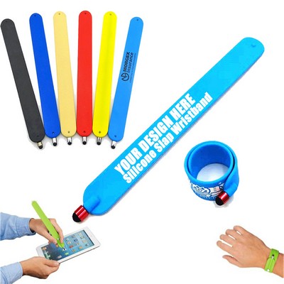 Silicone Slap Bracelet with Ruler and Stylus