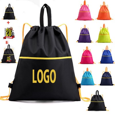 Drawstring Backpacks With Pocket