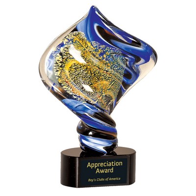 11" Diamond Twist Art Glass