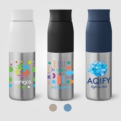 Borealis - 22 oz. Recycled Stainless Steel Twist Lid Bottle - Full-Color Inkjet