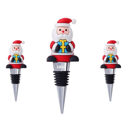 Charming PVC Santa Claus Wine Cork Bottle Stopper