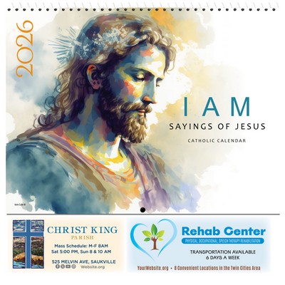 "I AM" - Sayings of Jesus 2026 Catholic Spiral Bound Calendar (English)