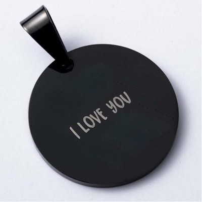 Circular Stainless Steel ID Tag with Laser Etching