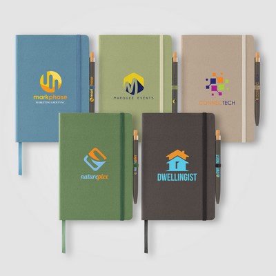 Terra Recycled Milk Carton Hard Cover A5 Notebook & Reborn Pen Set - Full-Color Inkjet