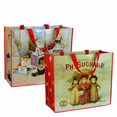 180g Full-Color Double Laminated Woven PP Top-Notch Shopping Bag (18"x15.5"x7.5")