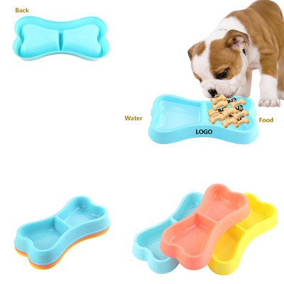 Bone Shaped Pet Bowl Food Tray