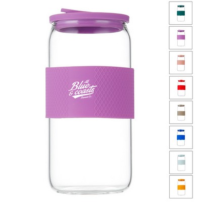 16oz Borosilicate Glass with Silicone Sleeve