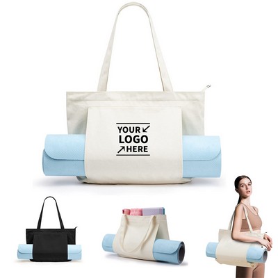 Yoga Mat Canvas Tote Bag