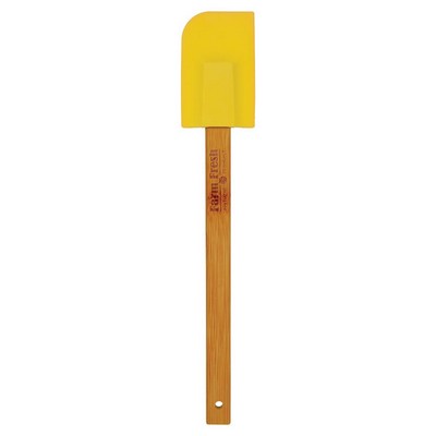 11.75" Yellow Silicone Spatula with Bamboo Handle