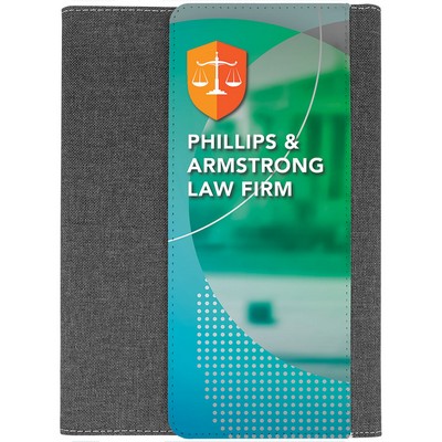 Subli-Tru Portfolio Fold Over Flap Front Cover w/Note Pad