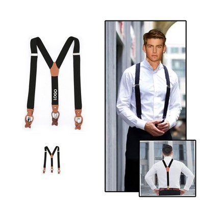 Adjustable Black Pants Suspenders
