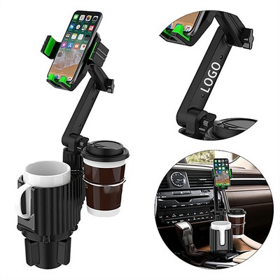 Car Cup Holder And Phone Holder Stands W/ Adjustable Base