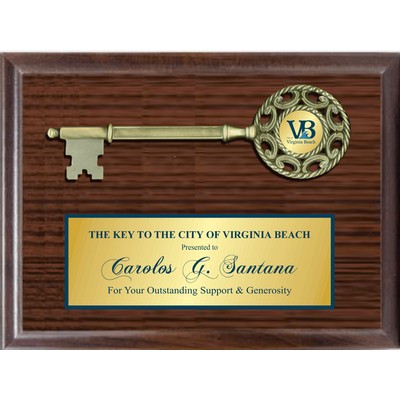 9.5" Metal Key Mount on 9"x12" Cherry Plaque