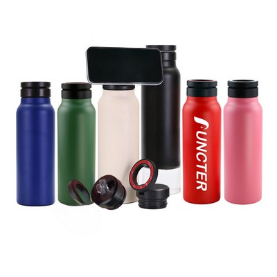 33 oz. Large Capacity Magnetic Phone Mount Stainless Steel Water Bottle