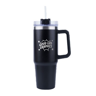 30 Oz. Dbl Wall Stainless Steel Mug w/Lid & Straw
