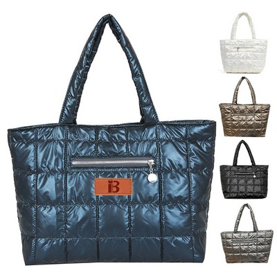 Quilted Puffer Tote Bag
