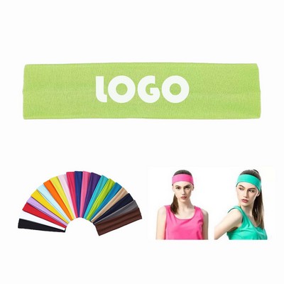 Minimalist Solid-Color Elastic Headband for Yoga & Fitness