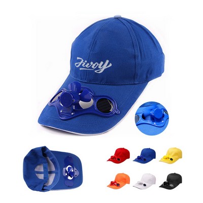 Solar Power Baseball Cap w/ Cool Fan