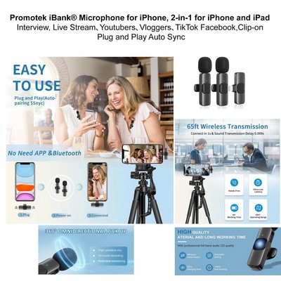Promotek iBank® Microphone works with smartphones and tablets