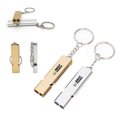 Outdoor Double-Hole Survival Whistle Keychain