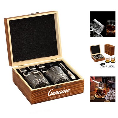 7oz Whiskey Glasses Gift Set with 8 Granite Rock