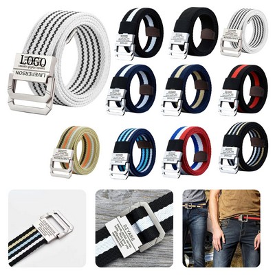Double Buckle Canvas Casual Belt