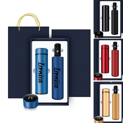 2" 1 High Quality Umbrella And Thermos Business Gift Set