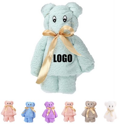 Little Bear Towel Box Coral Velvet Towel