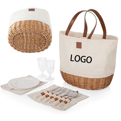 Canvas Wicker 2-in-1 Woven Basket