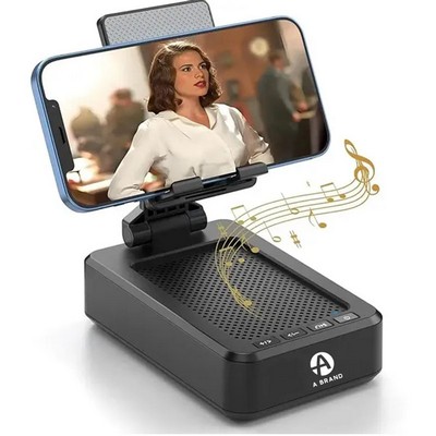 Phone Stand with Wireless Bluetooth Speaker and Power Bank