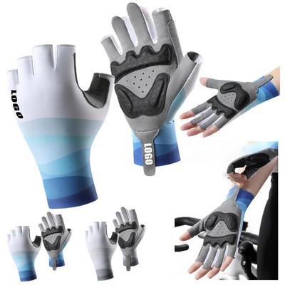 Thin Half - Finger Cycling Gloves With Shock Absorption