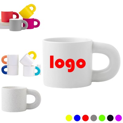 Ceramic Coffee Chubby Mug, Creative Cute Fat Handle Cup